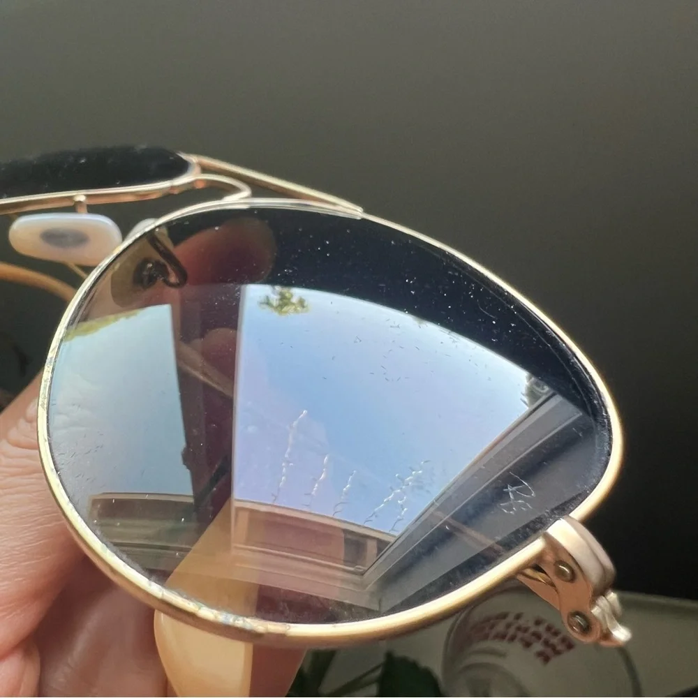 Ray-Ban Gold Frame Sunglasses with Brown Lenses